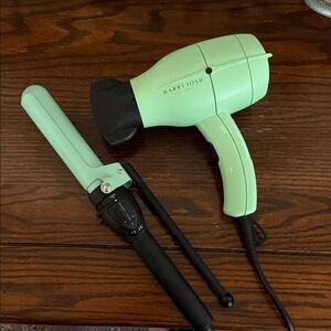 Harry Josh Pro Tools Mint Green Hair Dryer and Curling Iron Set